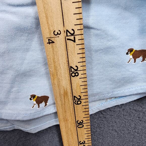 Club Room Mens Shirt Large Blue Dogs Bulldog Novelty Long Sleeve Button Up NEW - Picture 6 of 16